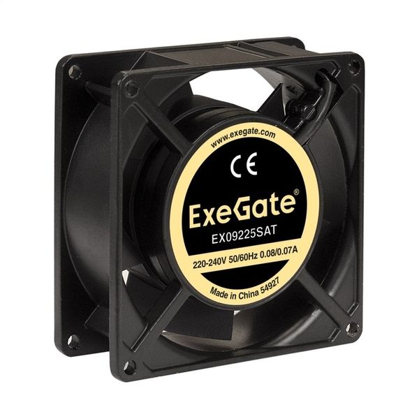 Exegate EX289006RUS Вентилятор 220В ExeGate EX09225SAT (92x92x25 мм, Sleeve bearing (подшипник скольжения), клеммы, 2500RPM, 34dBA)