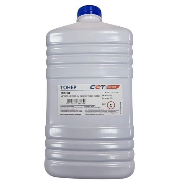 Тонер KR1C для RICOH MPC2003 (CET) Cyan, 500г/бут, (унив.), CET111128C-500