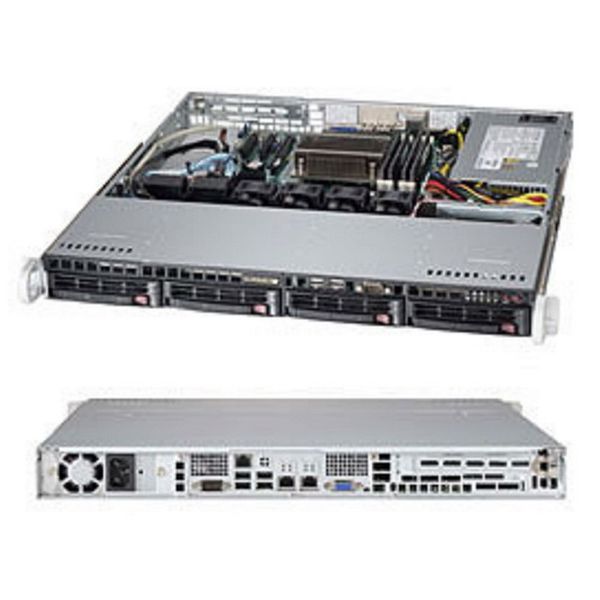 Платформа системного блока SuperMicro SYS-5018D-MTF, X10SLM-F, 813MTQ-350CB 1U Rackmount  SC813MTQ-350CB  ntel® C224 Express PCH  SATA3  SATA2