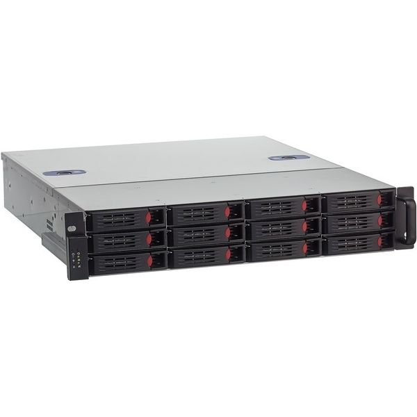 Exegate EX293180RUS Серверный корпус ExeGate Pro 2U550-HS12 <RM 19", высота 2U, глубина 550, БП 1U-900ADS, 12xHotSwap, USB>