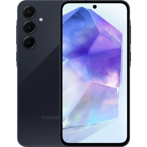 Смартфон Samsung SM-A556E Galaxy A55 5G 128Gb 8Gb темно-синий моноблок 3G 4G 2Sim 6.6" 1080x2340 Android 14 50Mpix 802.11 a/b/g/n/ac/ax NFC GPS GSM900/1800 GSM1900 Protect microSD max1024Gb