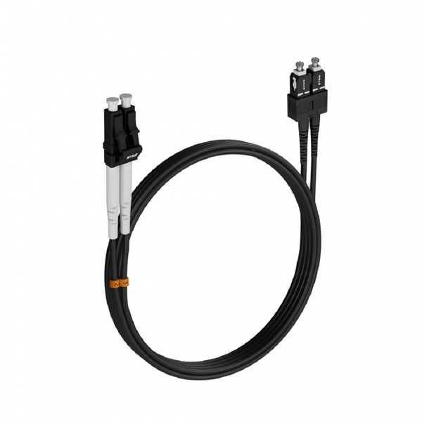 Шнур оптический NTSS dpc LC/UPC-SC/UPC 50/125 3.0мм 1м черный LSZH (патч-корд)
