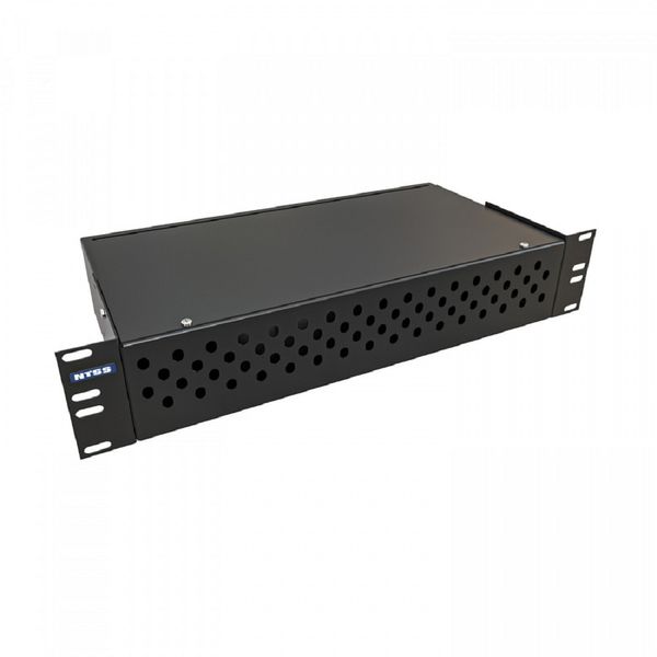 NTSS Кросс NTSS оптический 19'' укомплектованный 2U, 64 порта FC/APC, 9/125 мкм (сплошная панель, сплайс-кассета 2шт, пигтейлы, КДЗС, адаптеры) черный RAL 9005 NTSS-RFOB-2U-64-FC/A-9-SP1.5G0AY-BL