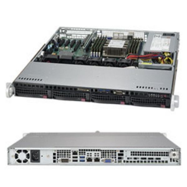 Платформа системного блока SuperMicro SYS-5019P-MT 1U Rackmount CSE-813MFTQC-350CB X11SPi-TF SATA3, RAID 0, 1, 5, 10 support