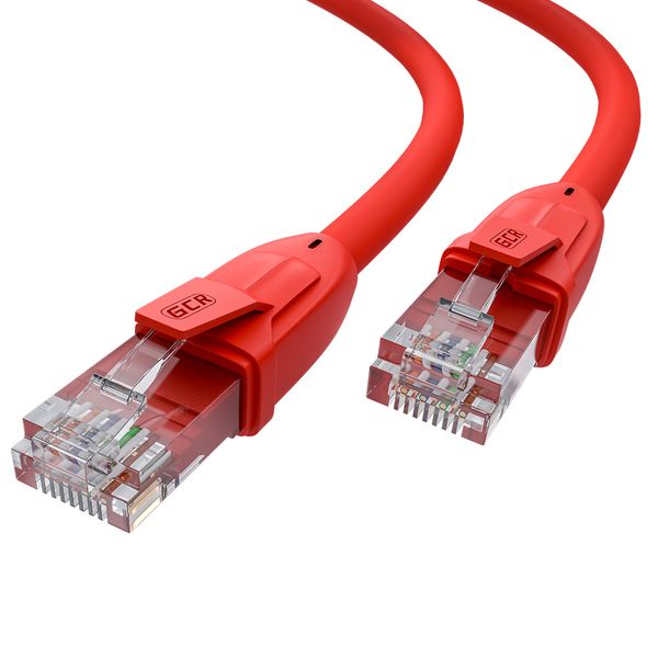 GCR Патч-корд прямой 2.0m UTP кат.6А, красный, 24 AWG, литой, ethernet high speed, RJ45, T568B
