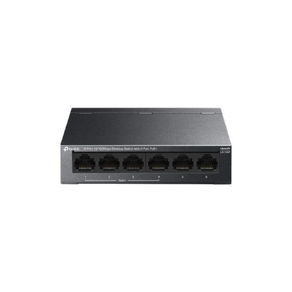 TP-Link LS106P Настольный коммутатор с 6 портами 10/100 Мбит/с (4 порта PoE+)