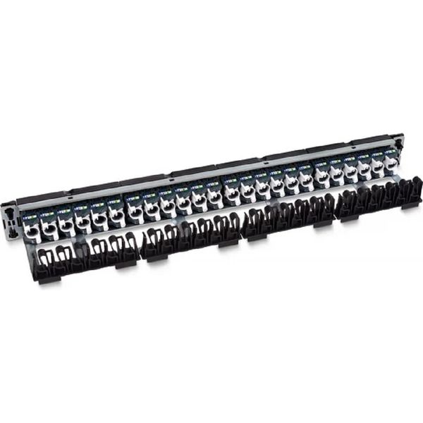 Cabeus PL-24-KJ-RJ45-Cat.6-180T Патч-панель 19" (1U), 24 порта RJ-45, категория 6, с задним кабельным организатором, безинструментный монтаж (арт.033561)