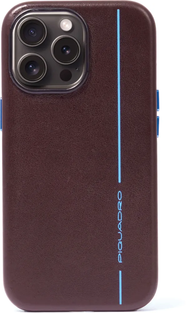 Чехол Piquadro для Apple iPhone 15 Pro Blue Square коричневый (AC6438B2/MO)