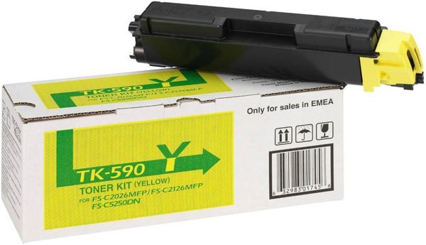 Картридж лазерный Kyocera TK-590Y 1T02KVANL0 желтый (5000стр.) для Kyocera FSC2026/2126