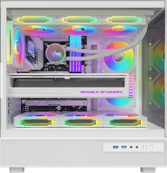 корпус Formula V Line Crystal Z8 White, ATX, Left side Tempered Glass, Dual Front Panel with Tempered Glass & Mesh, TYPE-C*1, USB3.0*2
