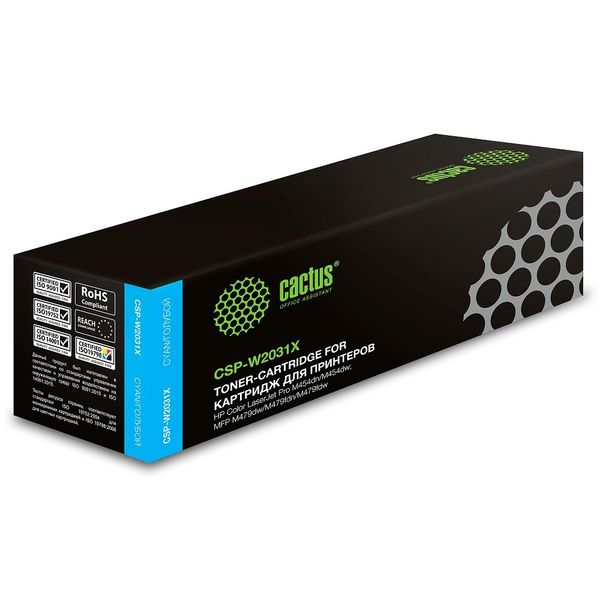 Картридж лазерный Cactus CSP-W2031X 415X голубой (6000стр.) для HP LJ M454/MFP M479 с чипом