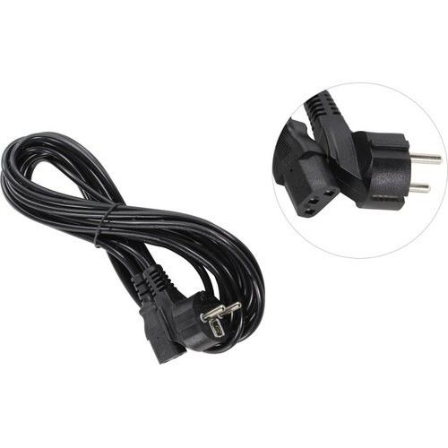 Exegate EP280664RUS Кабель питания ExeGate Power PC-5P (Евровилка угловая Schuko->С13) VDE-250V-3*0.5mm2, медь, черный, 5м.