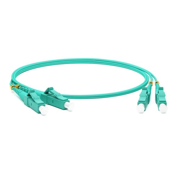 Кабель Hyperline  FC-D2-503-LC/PR-LC/PR-H-15M-LSZH-AQ Патч-корд волоконно-оптический (шнур) MM 50/125(OM3), LC-LC, duplex, 10G/40G, LSZH, 15 м
