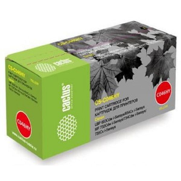 Картридж лазерный Cactus CS-C046HY 046 H Y желтый (5000стр.) для Canon LBP 653Cdw/654Cx/MF732Cdw/734Cdw/735Cx