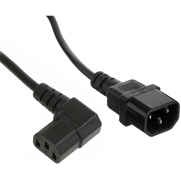Exegate EX297741RUS Кабель питания Power EC-1P (C13 угловой->C14, VDE-250V-3*0.5mm2, медь, черный, 6A, 1м)