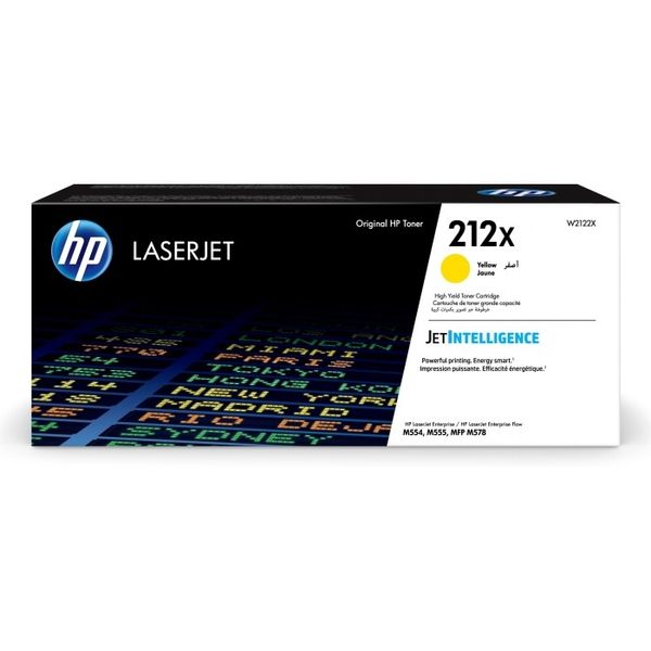 Картридж лазерный HP 212X W2122X желтый бар.в компл. (10000стр.) для HP CLJ Enterprise M554/M555