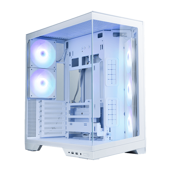 Корпус ZALMAN D50, ATX, WHITE, WINDOW, 1xCombo (2.5'' or 3.5''), 2x2.5'', 2x3.5'', 1xUSB TYPE-C, 2xUSB3.0, SIDE 3x120 ARGB, REAR 2x120 ARGB