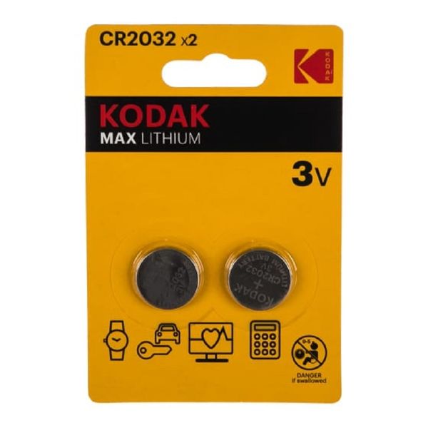 Kodak CR2032-2Bl Max Lithium (60/240/43200) (2 шт. в уп-ке)