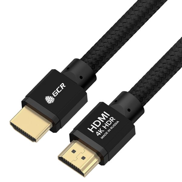 GCR PRO Кабель PROF 3.0m HDMI 2.0, ECO Soft капрон, черный, AL корпус, HDR 4:4:4, UHD 4K60Hz/5K30Hz 3D, 18Гбит/с, медь, 3Х экран с армированием