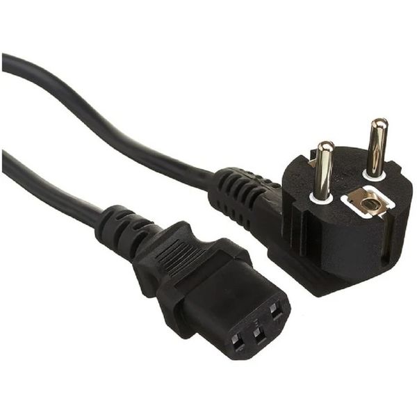 Exegate EX297778RUS Кабель питания Power PC-1P (Евровилка угловая Schuko->C13, VDE-250V-3*0.5mm2, медь, черный, 6A, 1м)