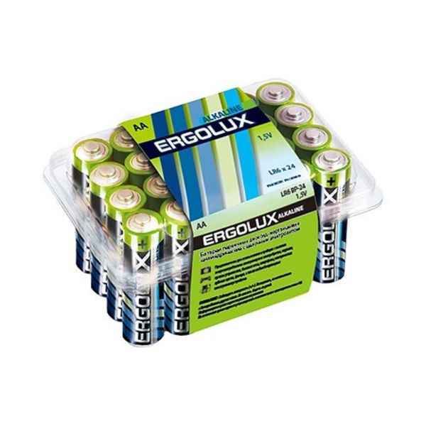 Ergolux  LR6 Alkaline BP-24 (LR6 BP-24, батарейка,1.5В) (24 шт. в уп-ке)