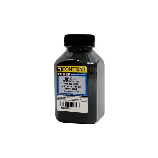 Content Тонер для HP CLJ CP1215/CM1312/Pro 200 M251/mfp M276, Тип 1.2, Bk, 55 г, банка