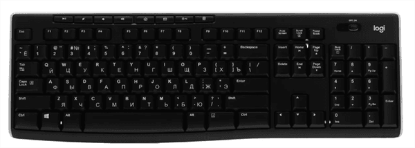 Клавиатура Logitech Wireless Keyboard K270, Black, CN, Rus/Eng [920-003757] (некачественная гравировка)
