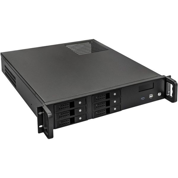 Exegate EX293334RUS Серверный корпус ExeGate Pro 2U480-HS06 <RM 19", высота 2U, глубина 480, БП 1100ADS, 6xHotSwap, USB>