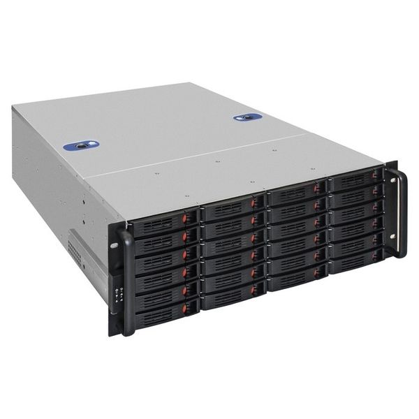 Exegate EX293273RUS Серверный корпус ExeGate Pro 4U660-HS24 <RM 19", высота 4U, глубина 660, БП 600RADS, 24xHotSwap, USB>
