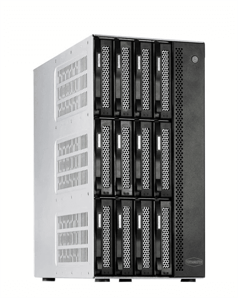 Системы хранения данных TerraMaster T12-500 Pro tower NAS 10C 1,7(4,7)Ghz/16Gb(64)/RAID0,1,10,5,6,JBOD,TRAID/up to 9 HS SATA(3,5' or 2,5')/2xM.2 2280 NVMe/2xUSB3.1 1xUSB Type-C/2x10GbE RJ-45/1xPS/1YW