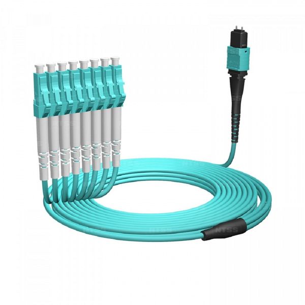 NTSS Волоконно-оптическая сборка fan-out NTSS PREMIUM 8ов, MTP/UPC (female)-LC/UPC, 50/125 OM3, вывод 1м, буфер 2.0мм, 5м, LSZH NTSS-FM8PM-503-MTP/U(f)-LC/U-1.0-2.0-5