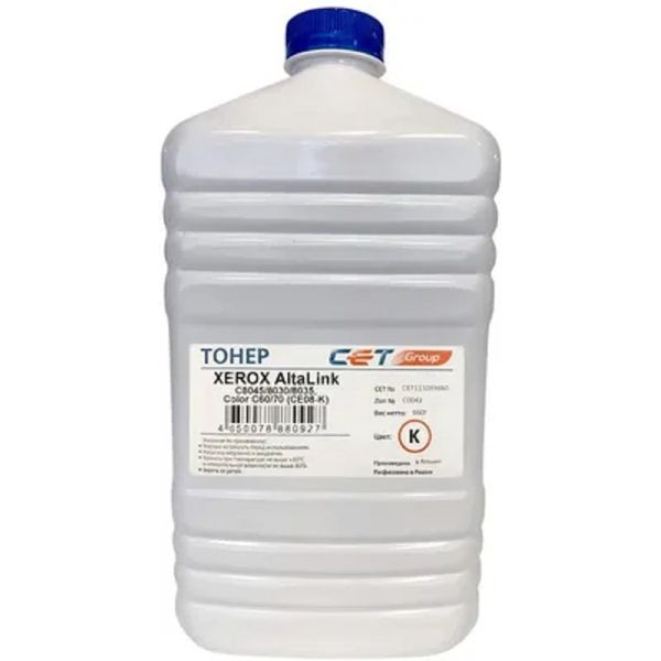 Тонер CET CE08-K,  для XEROX AltaLink C8045/8030/8035, Color C60/70,  черный, 660грамм, бутылка