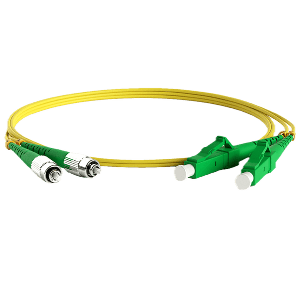 Кабельная сборка Hyperline FC-D2-9-FC/AR-LC/AR-H-2M-LSZH-YL Патч-корд волоконно-оптический (шнур) SM 9/125 (OS2), FC/APC-LC/APC, 2.0 мм, duplex, LSZH, 2м