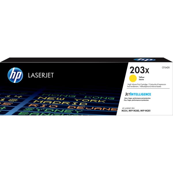 Картридж лазерный HP 203X CF542X желтый бар.в компл. (2500стр.) для HP M254/280/281