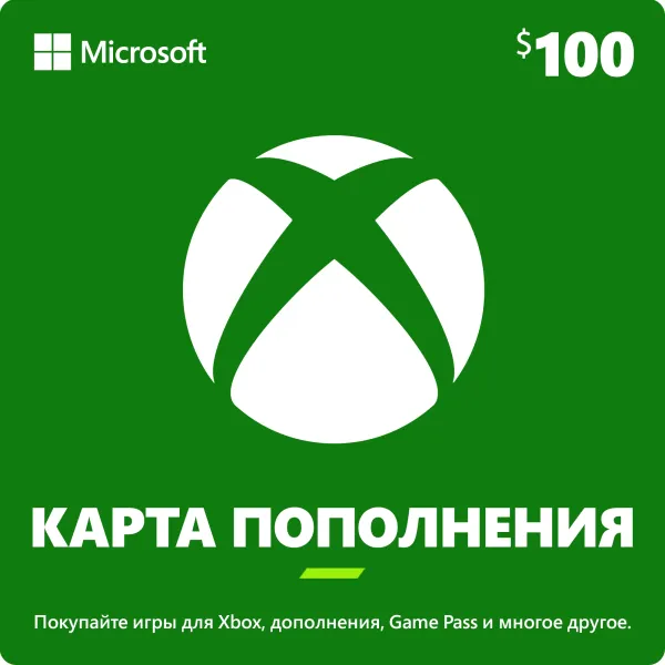 Карта оплаты пополнение игровой валюты Microsoft Xbox 100 USD (US) Xbox
