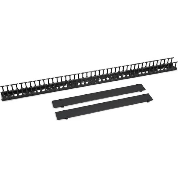 Cabeus VCM-PL-42U-BK Вертикальный кабельный органайзер-гребенка в шкаф 42U, пластиковый, цвет черный (RAL 9004)