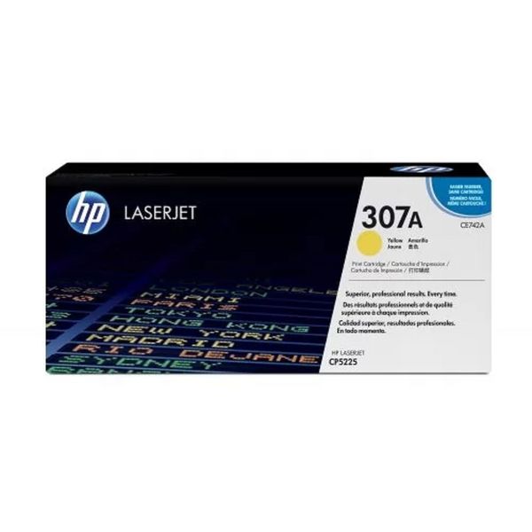 Картридж лазерный HP 307A CE742A желтый бар.в компл. (7300стр.) для HP CLJ CP5225