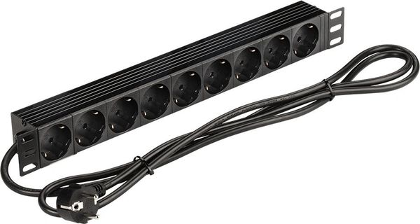 Блок распределения питания Lanmaster NM-PD16A-9XSH-2.0 гор.размещ. 9xSchuko базовые 16A Schuko 2м