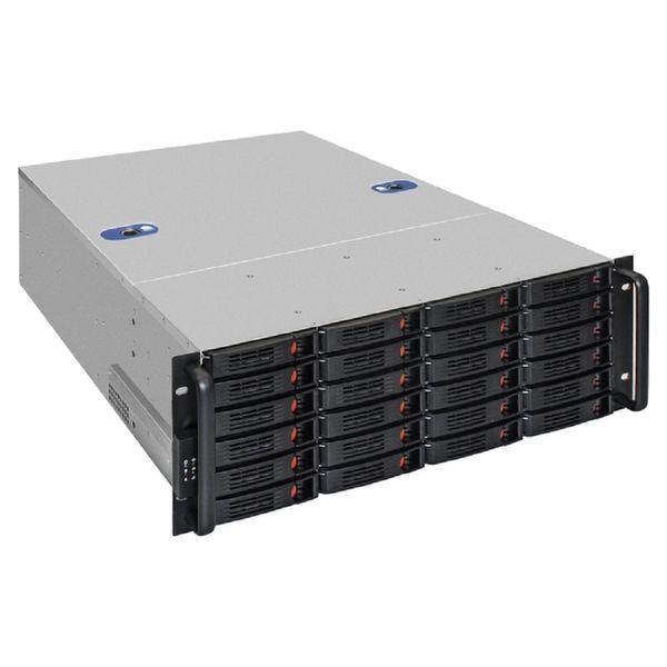 Exegate EX300121RUS Серверный корпус ExeGate Pro 4U660-HS24 <RM 19", высота 4U, глубина 660, БП 600PAS, 24xHotSwap, USB>