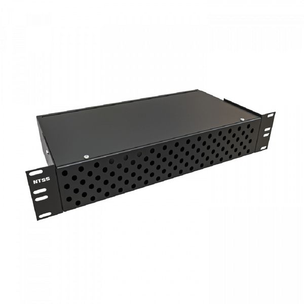 NTSS Кросс NTSS оптический 19'' укомплектованный 2U, 96 портов FC/APC, 9/125 мкм (сплошная панель, сплайс-кассета 3шт, пигтейлы, КДЗС, адаптеры) черный RAL 9005 NTSS-RFOB-2U-96-FC/A-9-SP1.5G0AY-BL